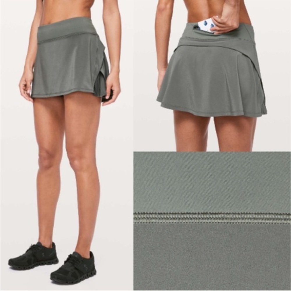 Lululemon Play Off The Pleats Skirt 13 Grey Sage Size 4